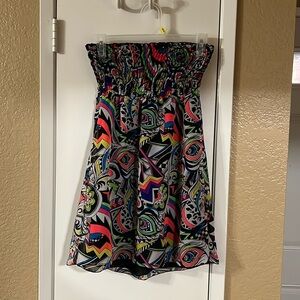 Colourful print tube top